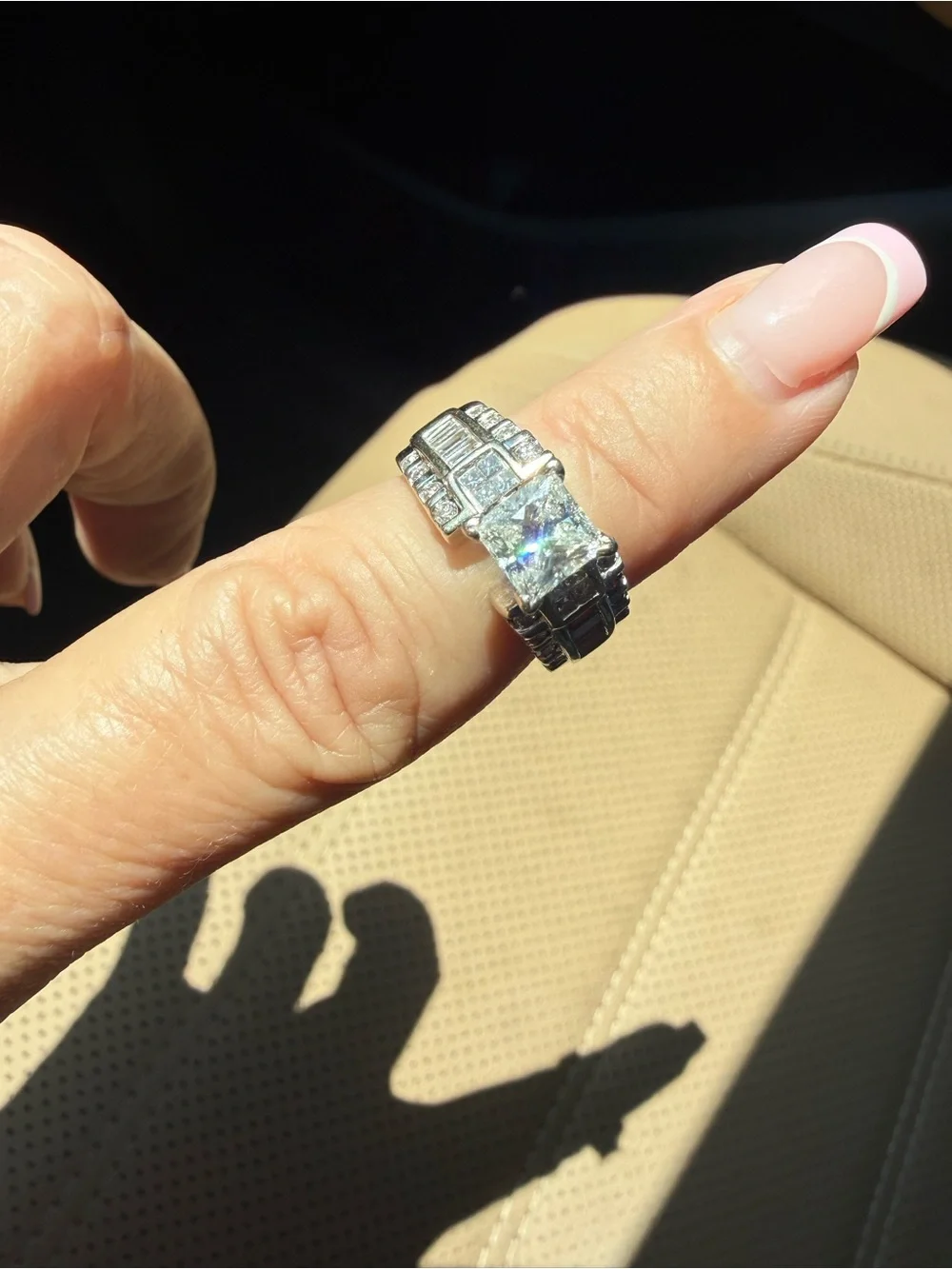 Sterling Silver Clear CZ Bridal Ring Set - White